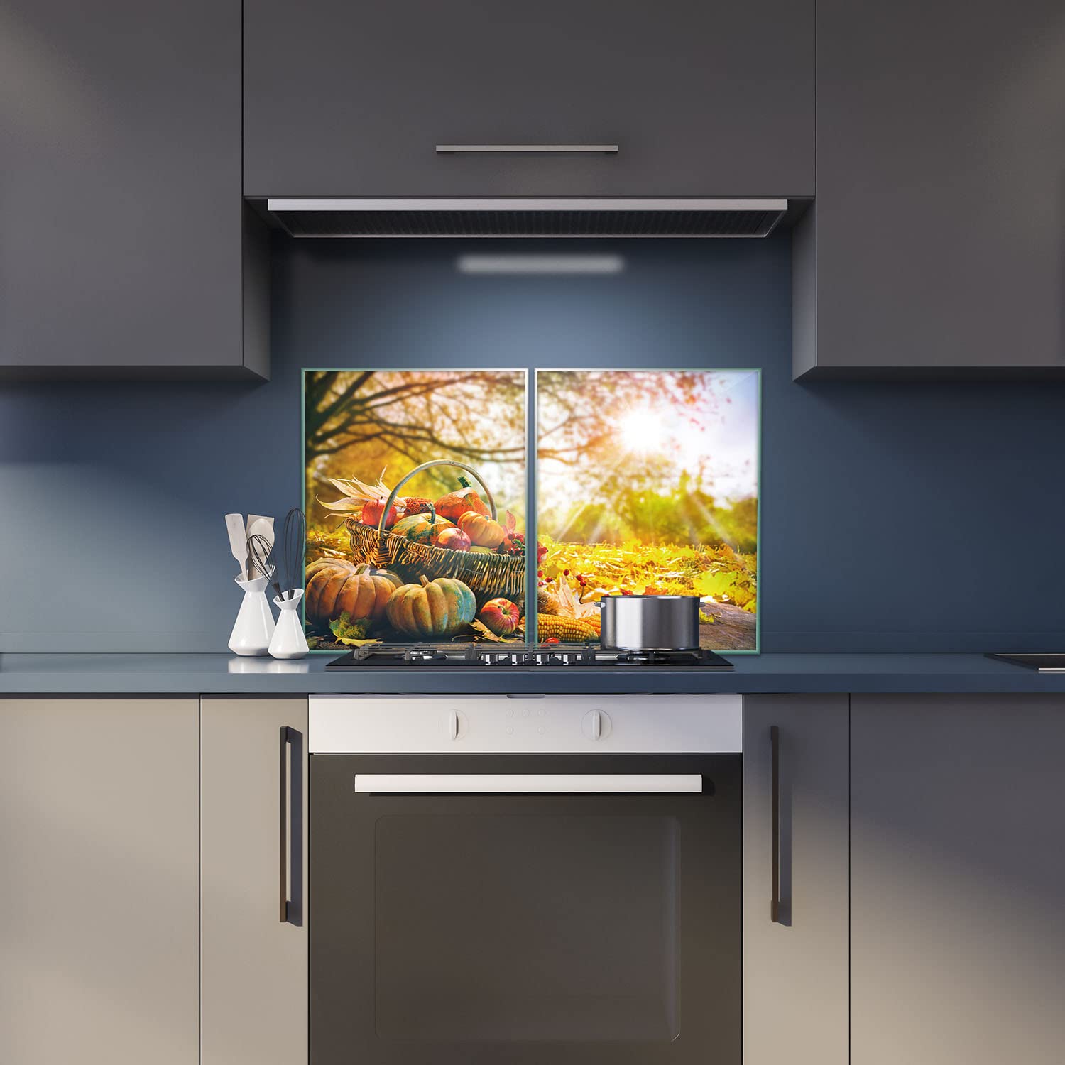 decorwelt | Cubiertas de cocina 2 x 40 x 52 cm, 2 piezas, para cubrir la vitrocerámica, universal, protección contra salpicaduras, protección contra salpicaduras de cristal, decoración para cocina