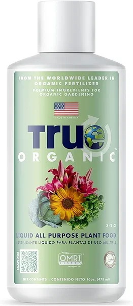 True Organic All Purpose Liquid Plant Food - Liquid Fertilizer 16oz - CDFA, OMRI Listed for Organic Gardening NPK 3-2-2