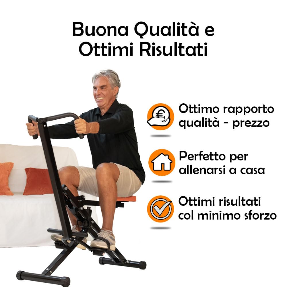 GIORGIO MASTROTA Total Power Crunch Originale Media Shopping con Display e App Fitness|Attrezzo macchinario panca multifunzione palestra in casa ripiegabile|Glutei Addominali Gambe Braccia Aerobica