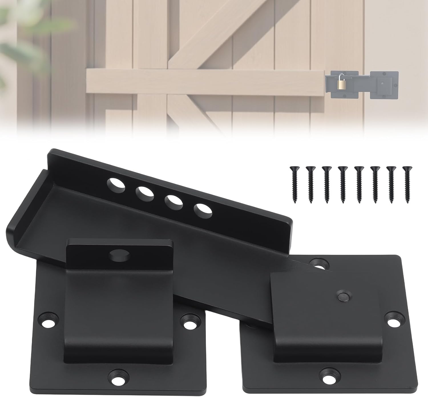 WellMade 7.5" Heavy Duty Flip Gate Latch Lock with Padlock Hole - Adjustable Carbon Steel Door Latch for Wooden Fence, Barn, Shed | 4mm Thick | Rustproof & Dual Plates