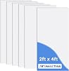 Frienda 6 Pcs Drop Ceiling Tiles PVC Smooth Ceiling Panel Easy Drop in Installation for Waterproof Washable and Fire Rated to Prevent Breakage 2ft X 4ft,White