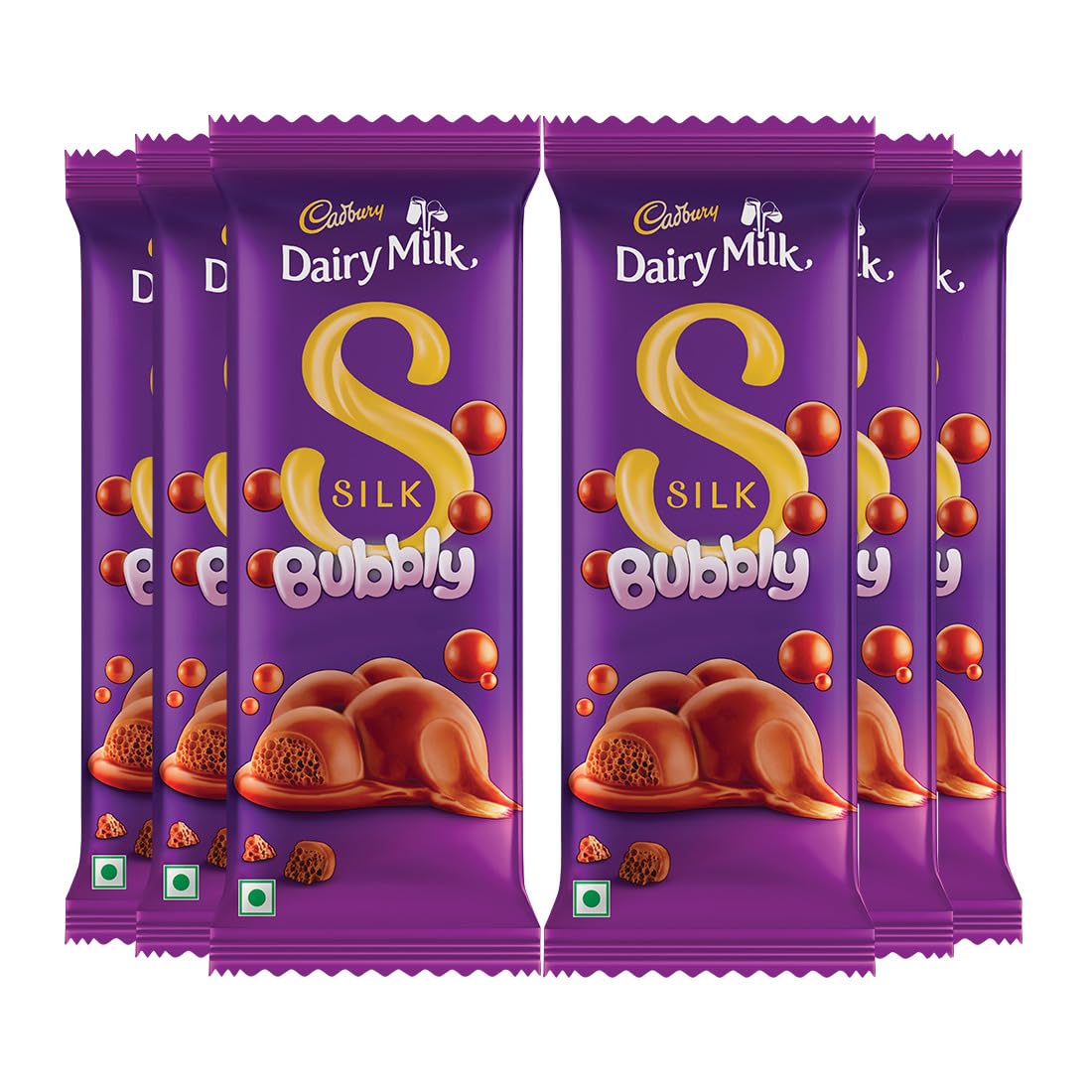 Dairy Milk Silk Bubbly Chocolate Bar, 46 g (Pack of 6)