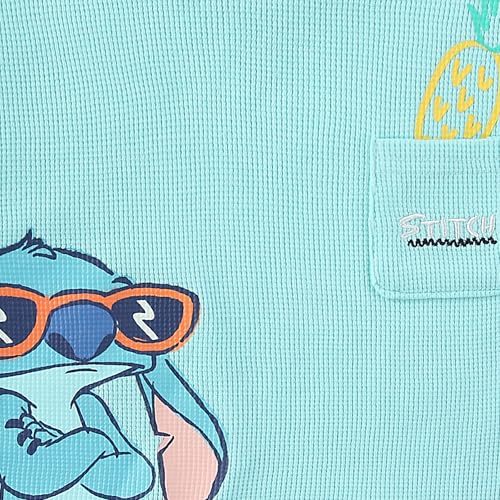 Image of Disney Lilo & Stitch Mickey Mouse Boys Waffle Knit Short Sleeve Shirt and Short Set for Infant Toddler and Big Kids