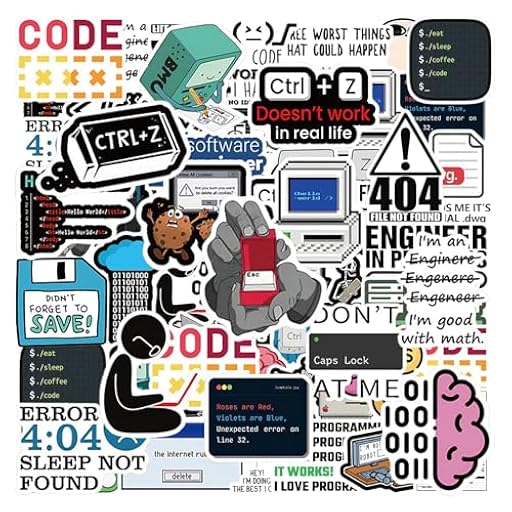 CHROMACRAFT 100 Pegatinas con Temática De Programador, Pegatinas Creativas Personalizadas, Que Se Pueden Utilizar para Decorar Esquís, Equipaje Y Ordenadores Portátiles. | Ya disponible en tu tienda friki favorita! En mundofriki.es!