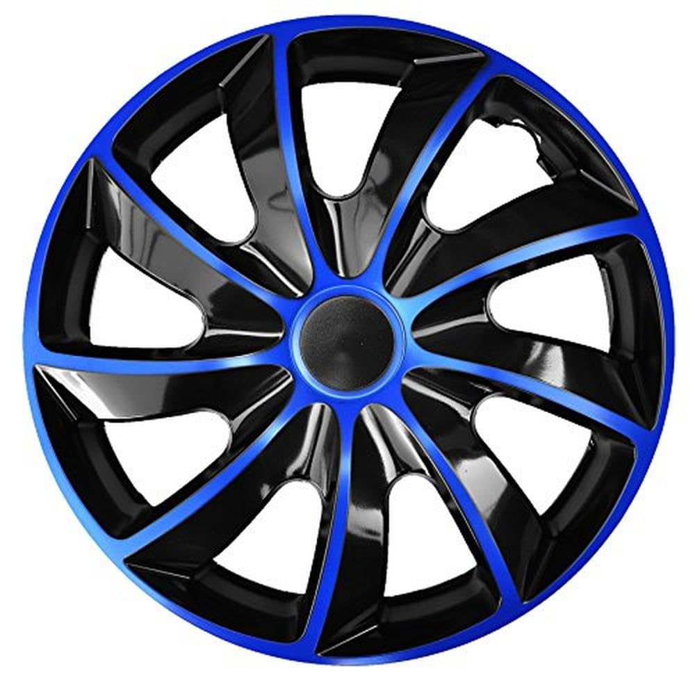 Set di 4 copricerchi quad nero/blu, 13 pollici