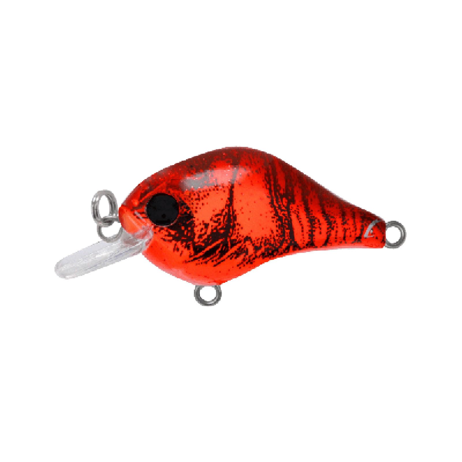 BILL LEWIS Gnat Micro-Crankbait Lifelike Fishing Lure 1.5" Length 1/8 Oz with Mustad Triple Grip Hooks, RED Glitter Craw