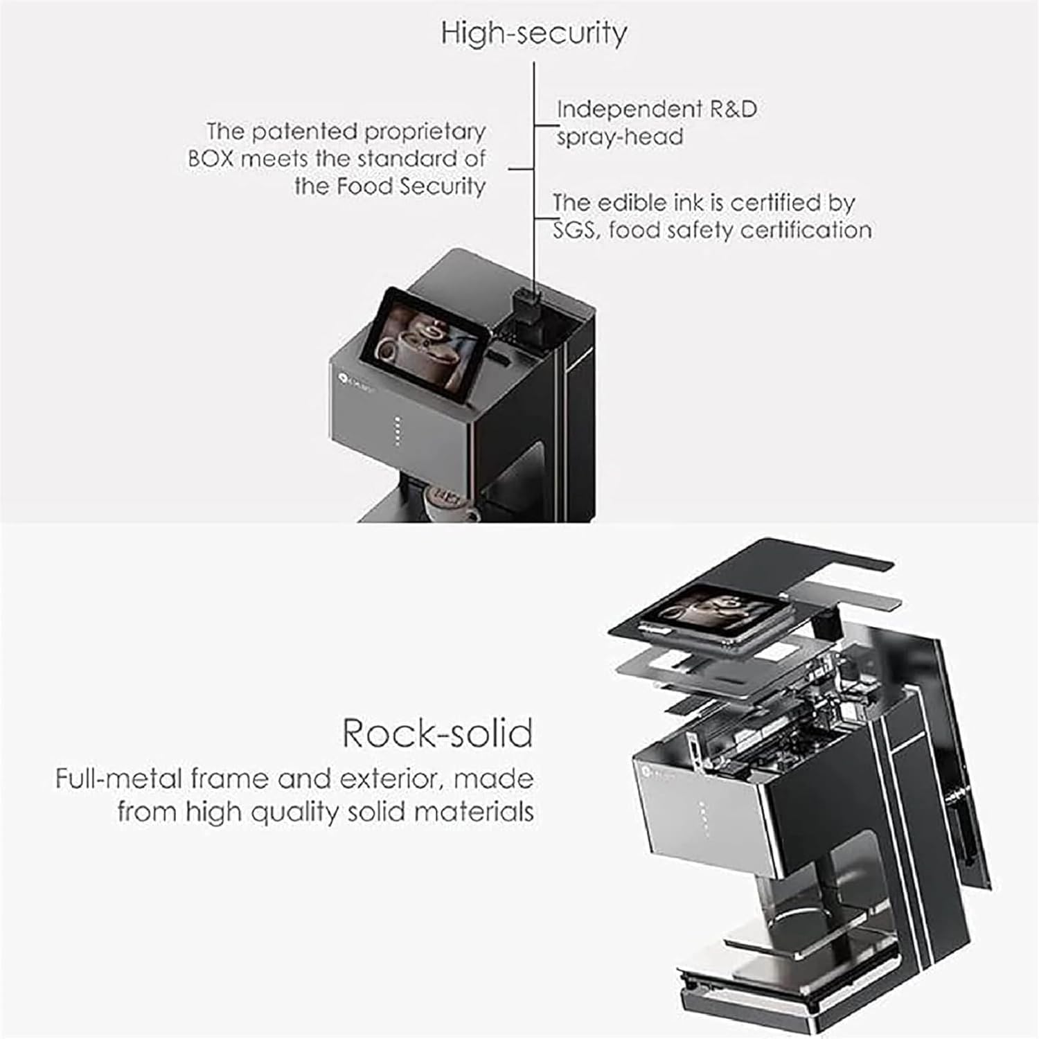 Macchina Per Caffè Latte Art, Stampante Per Caffè Di Qualità Alimentare Stampa Di Immagini Personalizzate, Stampante Alimentare Per Torte, Biscotti E Bevande, Stampa Di Selfie Fotografici