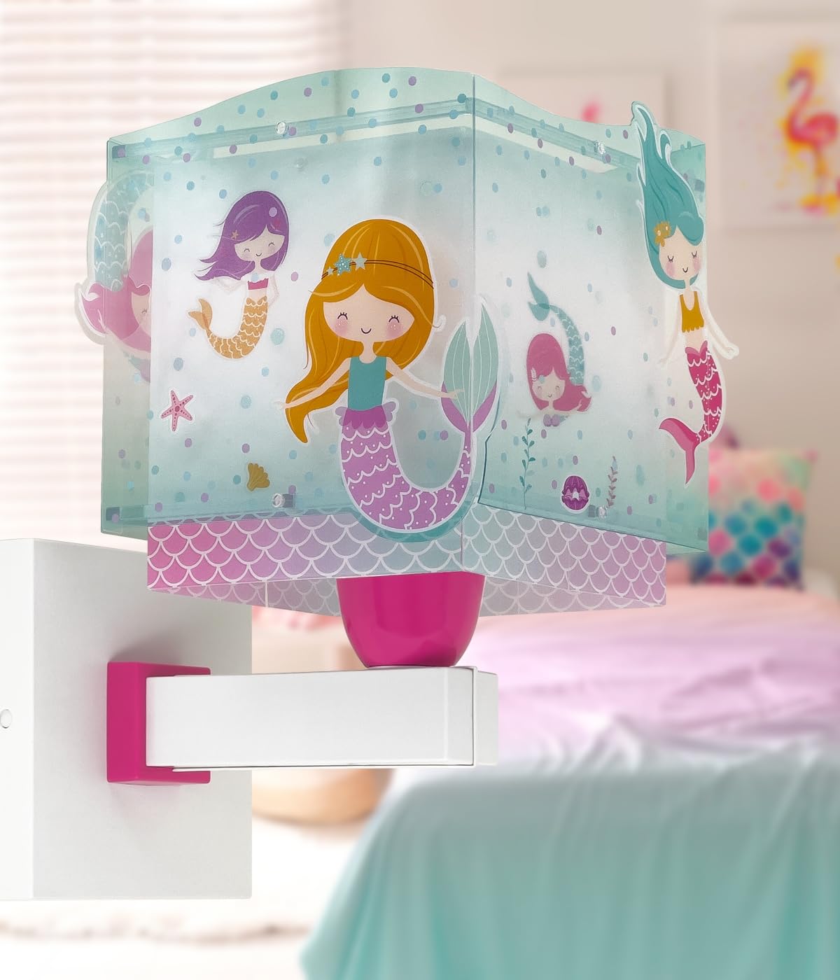 Dalber Lámpara Aplique Pared Infantil Mermaids Sirenas 63449 | Lámpara aplique de pared con instalación directa a la corriente o mediante cable con interruptor incluido.