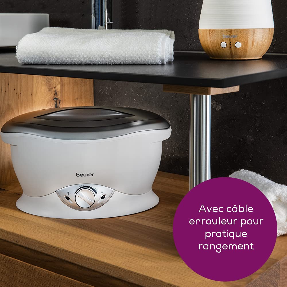 Beurer MP 70 Bain de paraffine électrique avec cire parfumée et films plastique pour mains et pieds hydratés