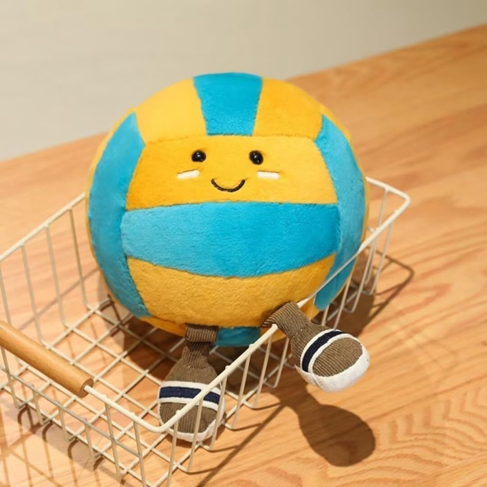 Bonita pelota de voleibol, muñeca, suave, divertido, voleibol de peluche, regalo, decoración de habitaciones (26 cm)