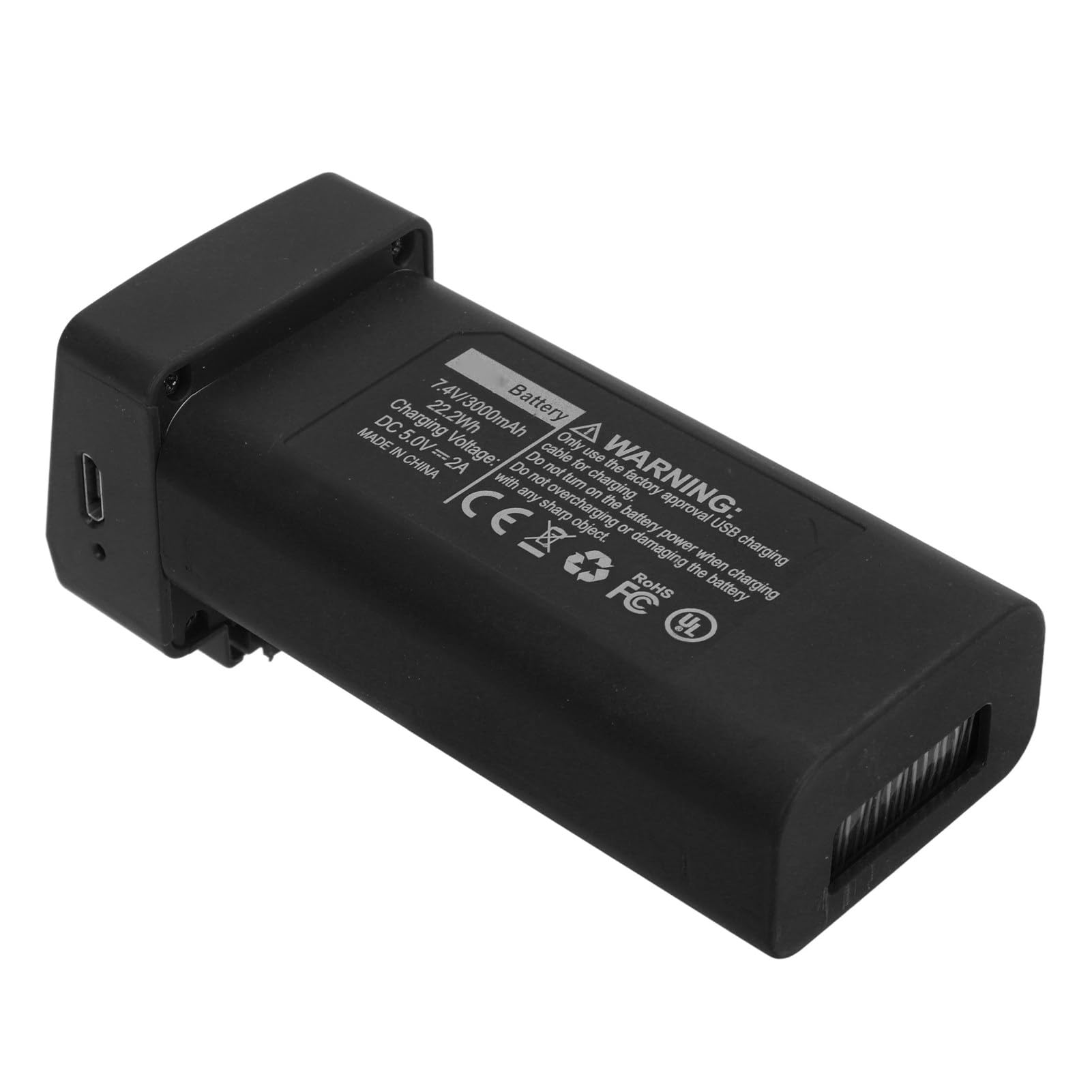Domary Batterie de Lithium de Remplacement 7.4V 3000mAh Batterie de Drone Léger pour Lyzrc L800 Pro2 (Noir)