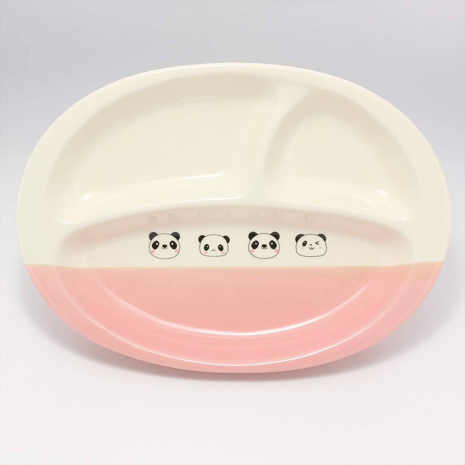 Banko Ware 17496 Children's Tableware, Pottery, Oven Safe, Lunch Plate, Divider Plate, One Plate, Panda Shan, Pink, Diameter 11.2 x 7.9 inches (28.5 x 20 cm), Microwave and Dishwasher Safe, Made in