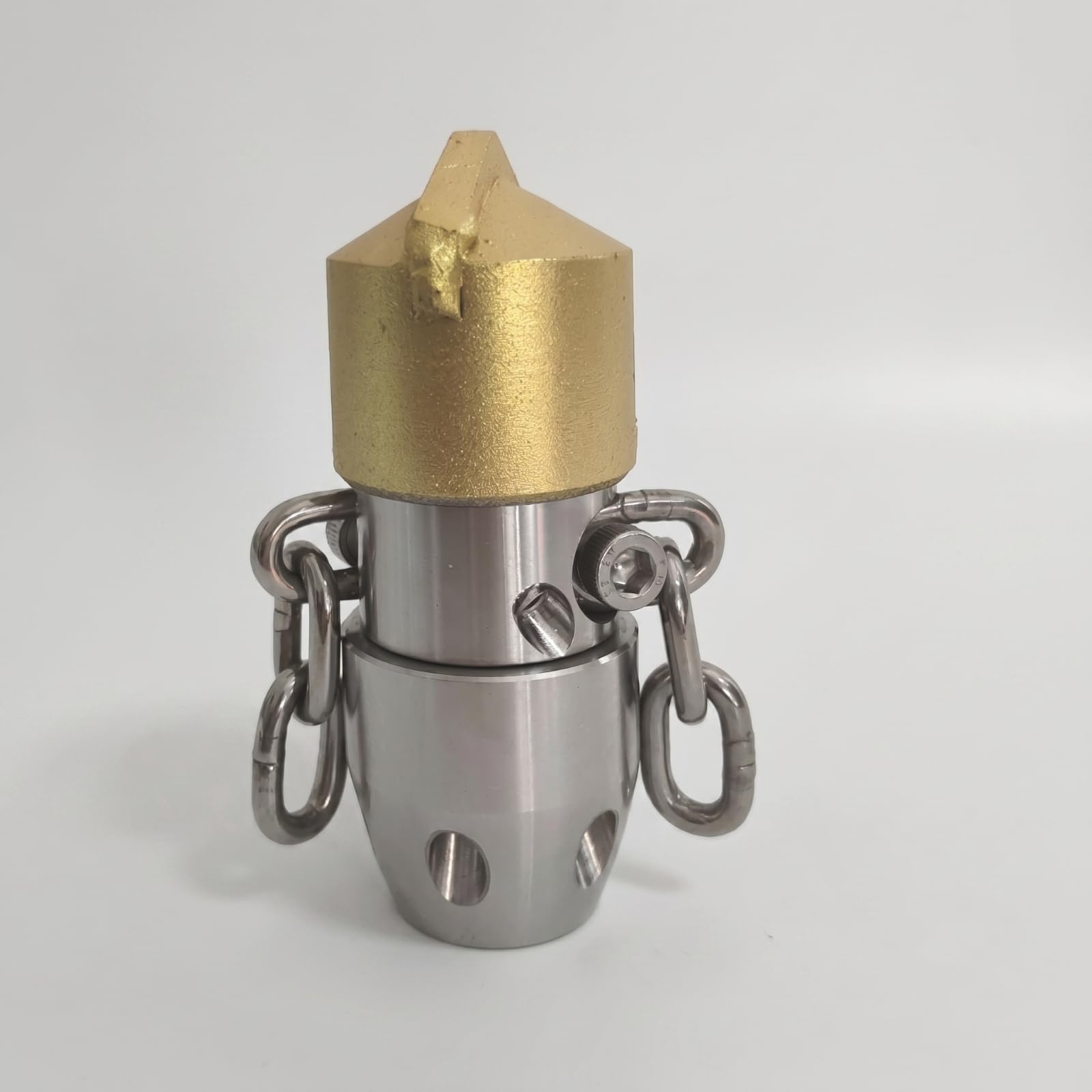 Ugello Rotante con Catene Antiruggine Ugello a Getto Potente Rotante Versatile Sonda Sturatubi per Idraulici, Pulizia, M22 Filettatura Interna 70L/Min Testa Temprata, Testa Temprata