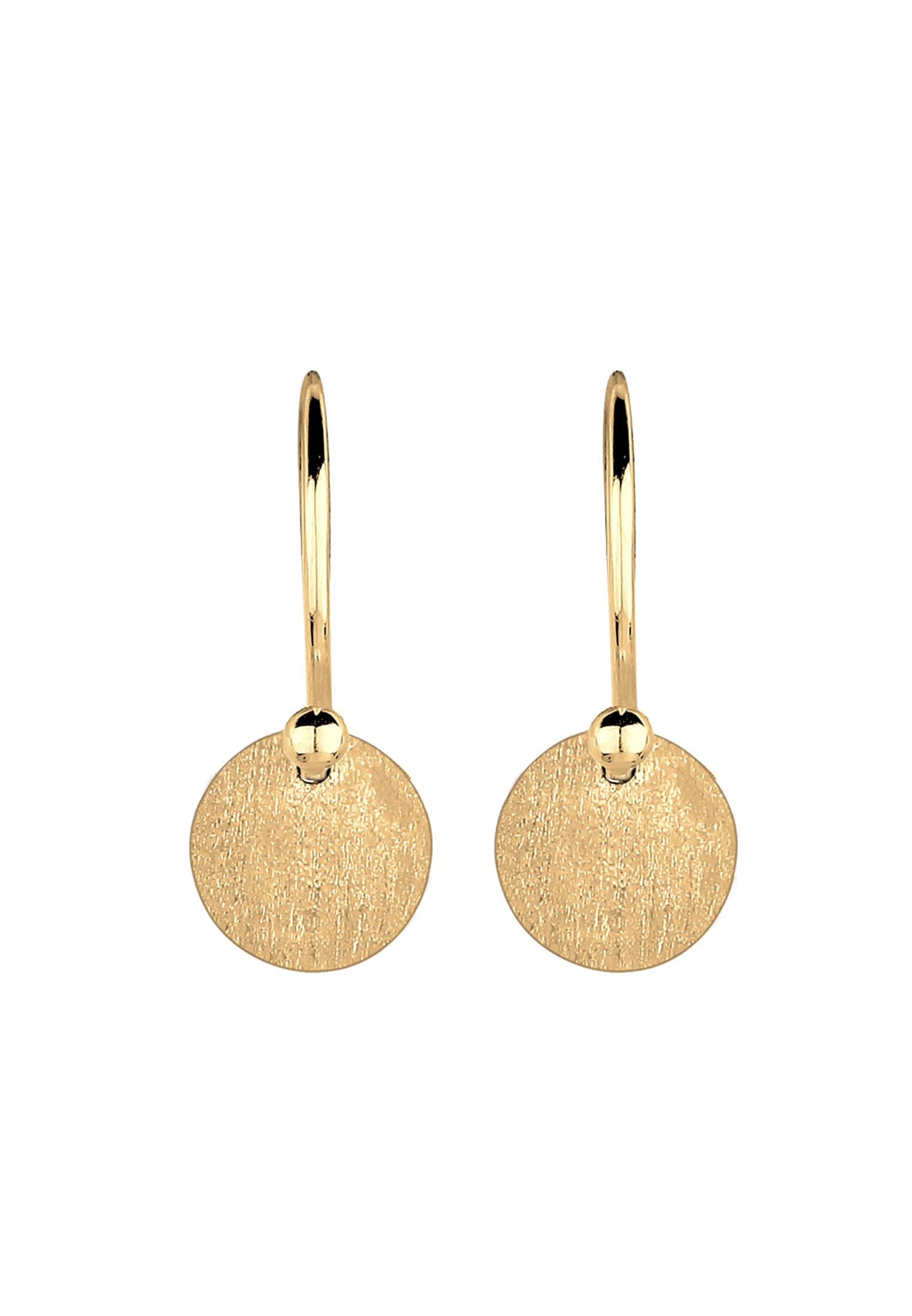 Elli Pendientes Pendientes para damas circular mate en plata de ley 925 bañado en oro