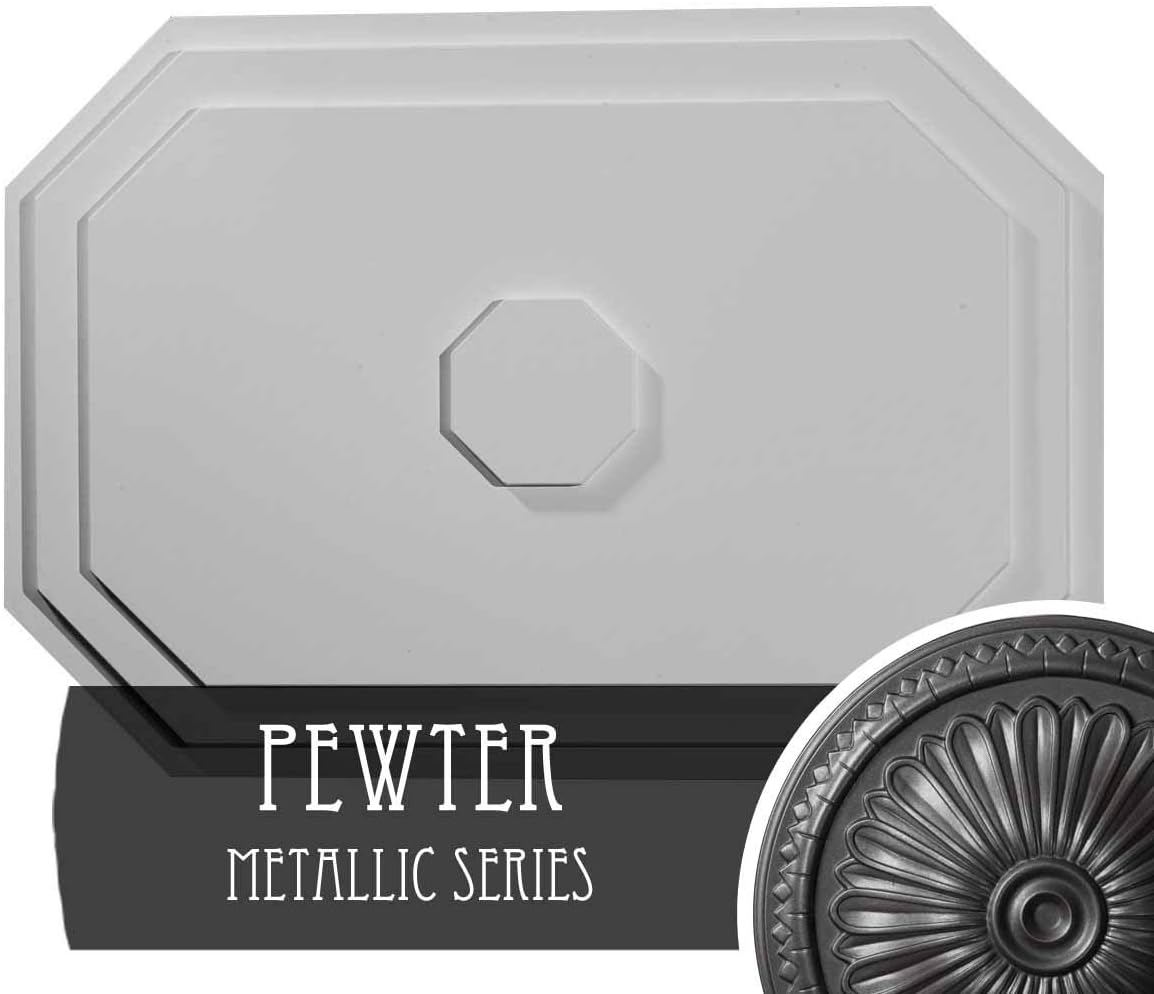 Bеѕt Cуbеr Dеаlѕ 🔥 Ekena Millwork CM25FEPES Felix Ceiling Medallion, 25 1/4W x 17 1/4H x 1 3/4P, Hand-Painted Pewter