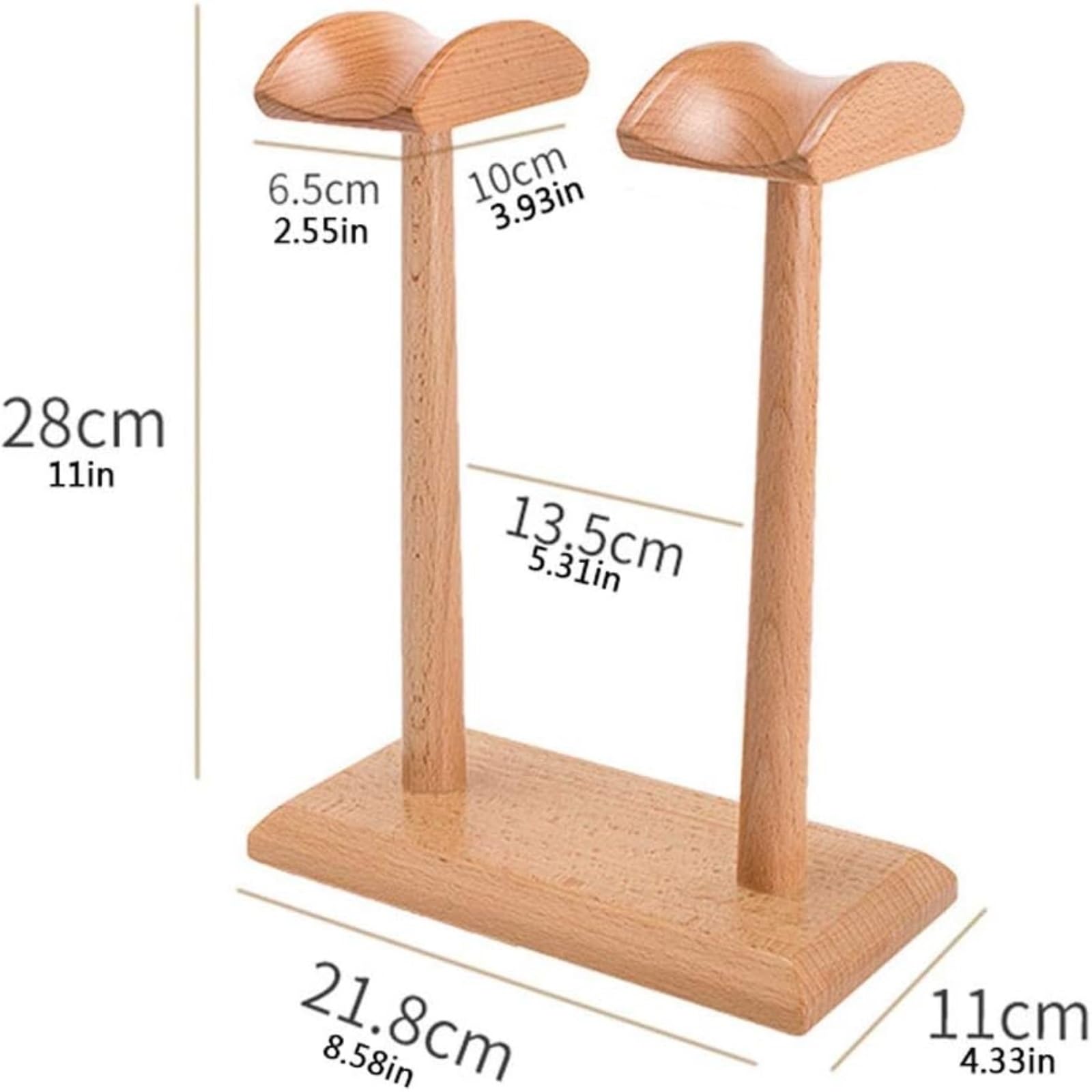 Soporte de Auriculares Colgador De Auriculares Doble Estante De Exhibición De Auriculares De Haya Soporte Creativo para Auriculares para Juegos De PC Soporte para Auriculares