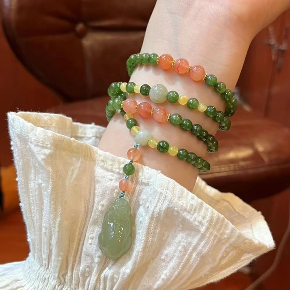 Pulseras con Cuentas de Cristal para Mujer, Pulsera de Jade Verde Natural, Pulseras elásticas con Cuentas de Chakras, Piedras Preciosas curativas, Joyas de Piedra, meditación,Jasper