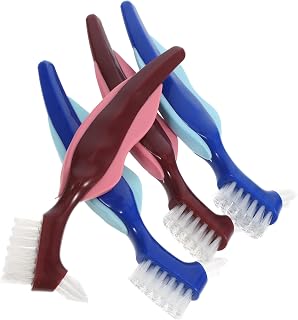 DEARMAMY 4 Piezas cepillo para limpiar dentaduras postizas falso echado a un lado cepillo de limpiador de dentaduras postizas cepillos de portátiles páginas