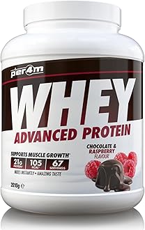 Per4m Protein Whey Powder | 67 Servings of High Protein Shake with Amino Acids | for Optimal Nutrition When Training | Low Sugar Gym Supplements (Chocolate & Raspberry, 2010g)