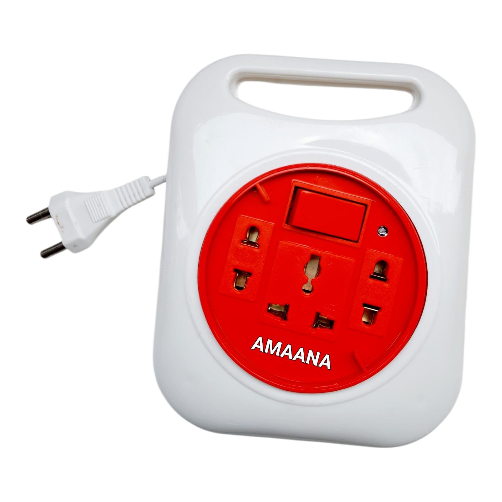 AMAANA 3 Socket Extension Board with Master Switch | 2.5 Meter Wire | LED Indicator | 6A, 220V, 700 Watt Capacity | Compatible with TV, Laptop, Smartphone & More | Home & Office Use (White & Red)-image-18