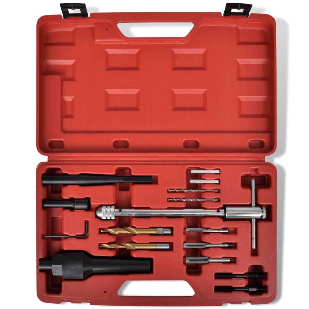 Juego profesional de reparación de rosca para bujías incandescentes para Audi, Seat, Volkswagen, Mercedes, Opel, Peugeot, Renault, taller de acero endurecido con resistente