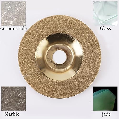 Miniatura 5 de Utoolmart Disco de pulido de diamante, muela abrasiva de piedra de 4 pulgadas, grano 150 para amoladora angular, tono dorado