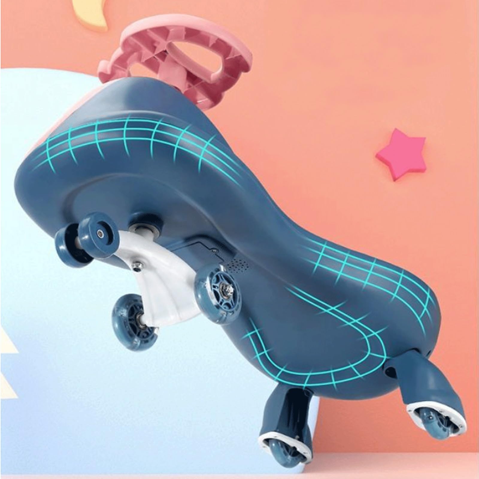 Wiggle Car Music Light Anti-Überschlag-Schaukelautos 100 kg Spielzeug | Tragfähigkeit ab 3 Monaten