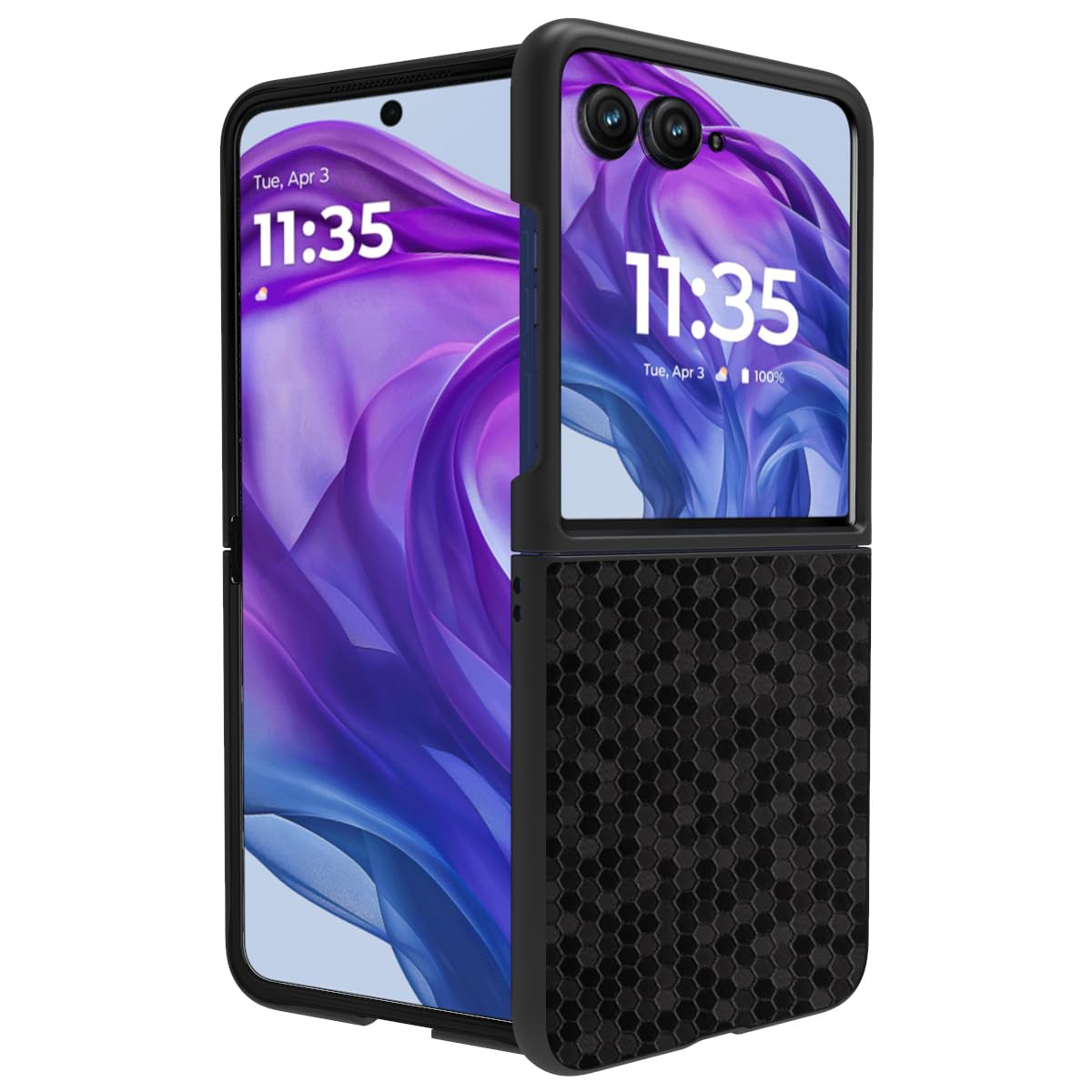 RIGGEAR Sleek Back Cover Case Compatible with Motorola Moto Razr 50 Ultra 5G (Hard PC | Black Hive) (B0D9QXZRHB) Amazon Price History, Amazon Price Tracker
