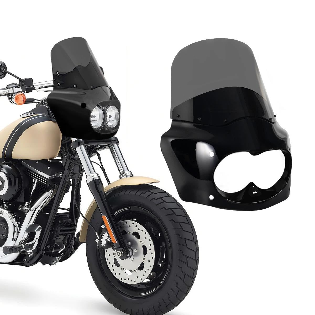 Dla Harley Dyna Fat Bob FXDF 2008-2017 Owiewka Motocyklowa Deflektor Przedniej Szyby Motocykla