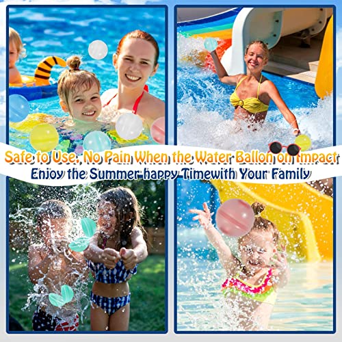 Reusable Water Balloons, 2023 Newest Reusable Glowing Water Balloons For Kids, Easy Quick Fill, Pool Toys, Summer Self-Sealing Splash Water Bomb Toys Party Supplies, Glowing Refillable Water Balloons #TOP3