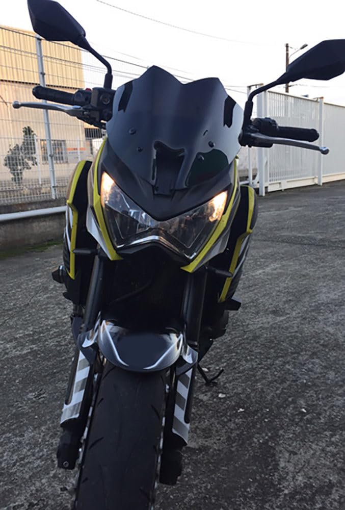 avdb-moto Szyba/Deflektor wiatru kompatybilny z KAWASAKI Z800 Z-800 2013-2016 Z poliwęglanu (Czarny Podwójna krzywizna)