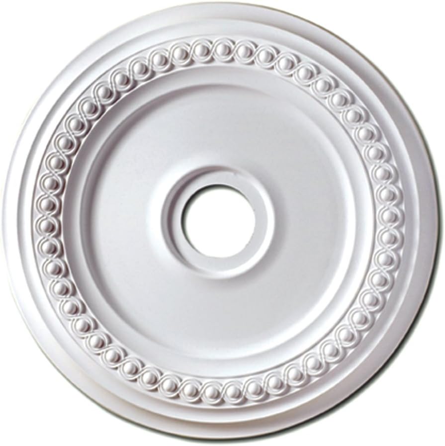 Focal Point 83218 18-Inch Rondel Medallion 18 3/8-Inch by 18 3/8-Inch by 1 1/8-Inch, Primed White