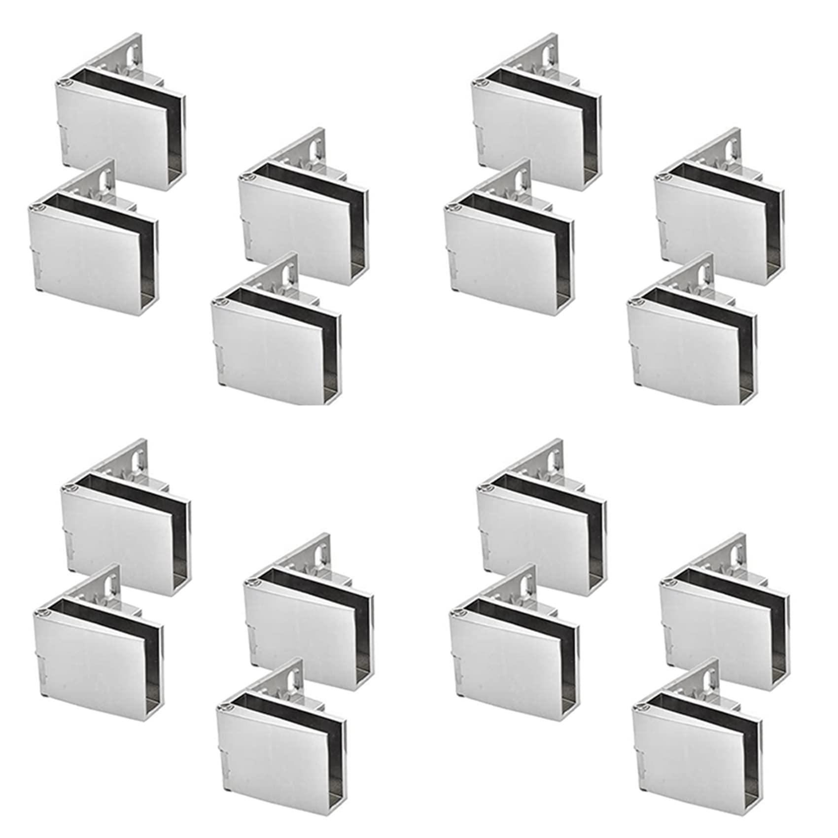 Jnchdghwa Silver 16 Pack Glass Door Hinges Glass Cabinet Door Hinge Glass Wine Cabinet Hinge Glass Display Hinge