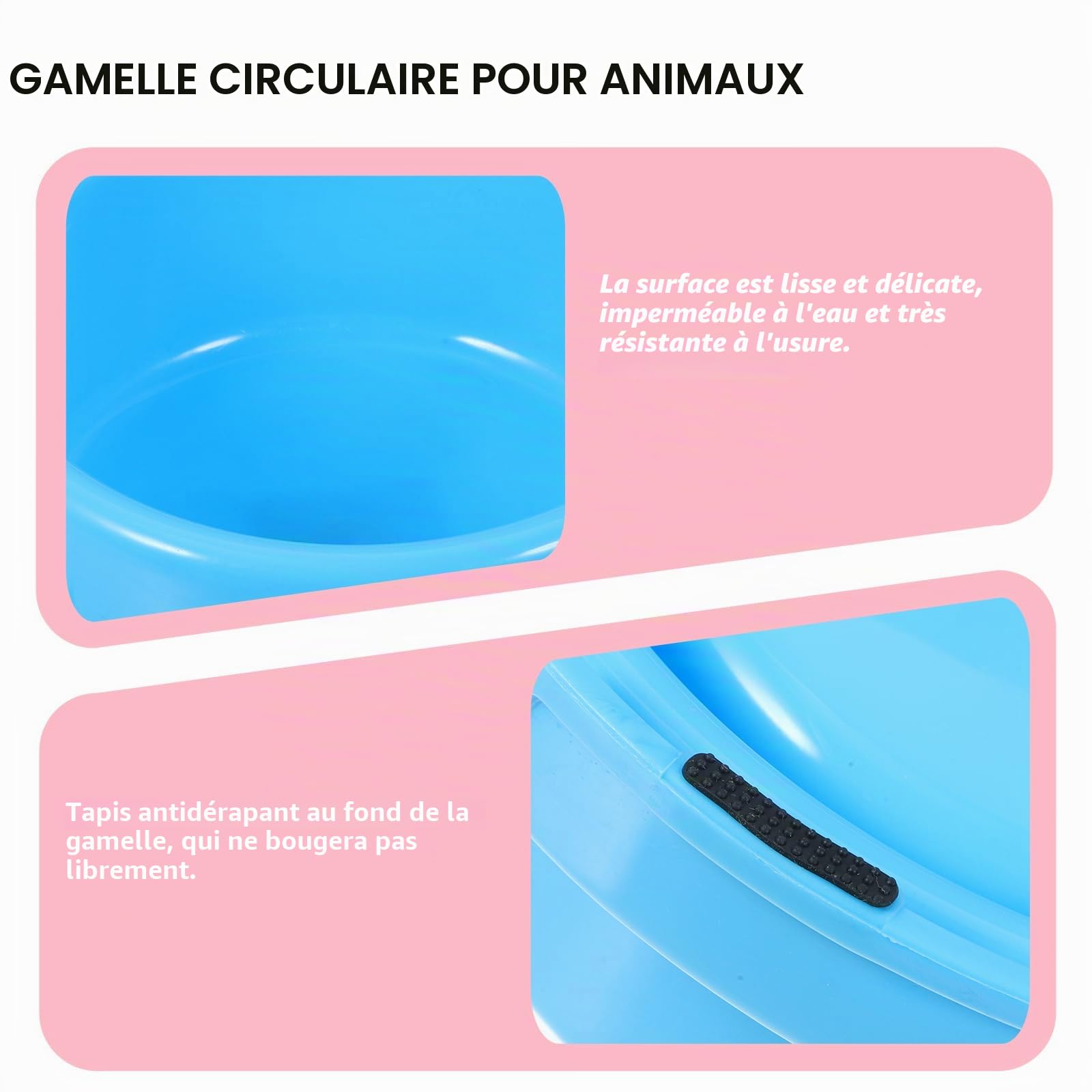 iplusmile Mangeoire Anti-Fourmis - 3 Pièces Gamelle pour Chiens et Chats avec Caoutchouc Antidérapant - Gamelle pour Chien Et Chat et Anti Débordement, 18 x 7cm