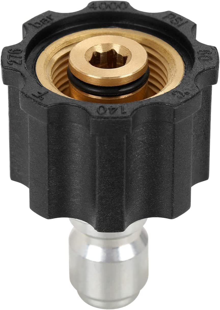 Pressure Washer Adapter, M22 Female To 3/8'' Quick Connect Plug, Power Washer Coupler, M22 Swivel To 3/8 Inch Quick Connector For Pressure Washer, Hose, Gun, Pump, 5000 Psi