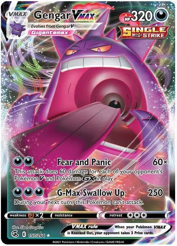 【即購入歓迎】Gengar VMAX SA 英語版 Gengar VMAX 157/264 Rare VMAX Pokemon Card (SWSH Fusion Strike) +