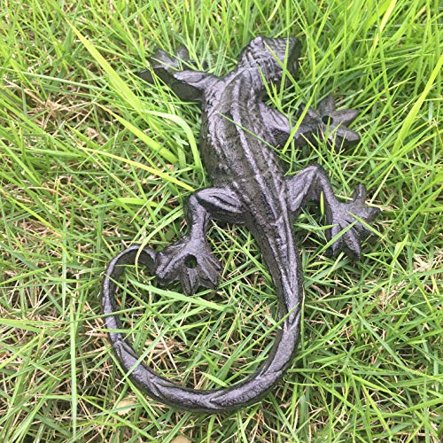 Artgenius Iron Cast Gecko Figurine And Statue Wall Decor,Decorative Lizard Wall Decor For Indoor And Outdoor (5.1In) #TOP6