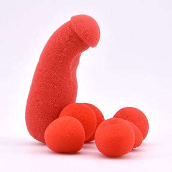 SUMAG 1Set Sponge Brother with 4Pcs Red Sponge Balls Magic Tricks Funny Stage Street Illusion Gimmick Accessories Props Mentalism Sponge Brother