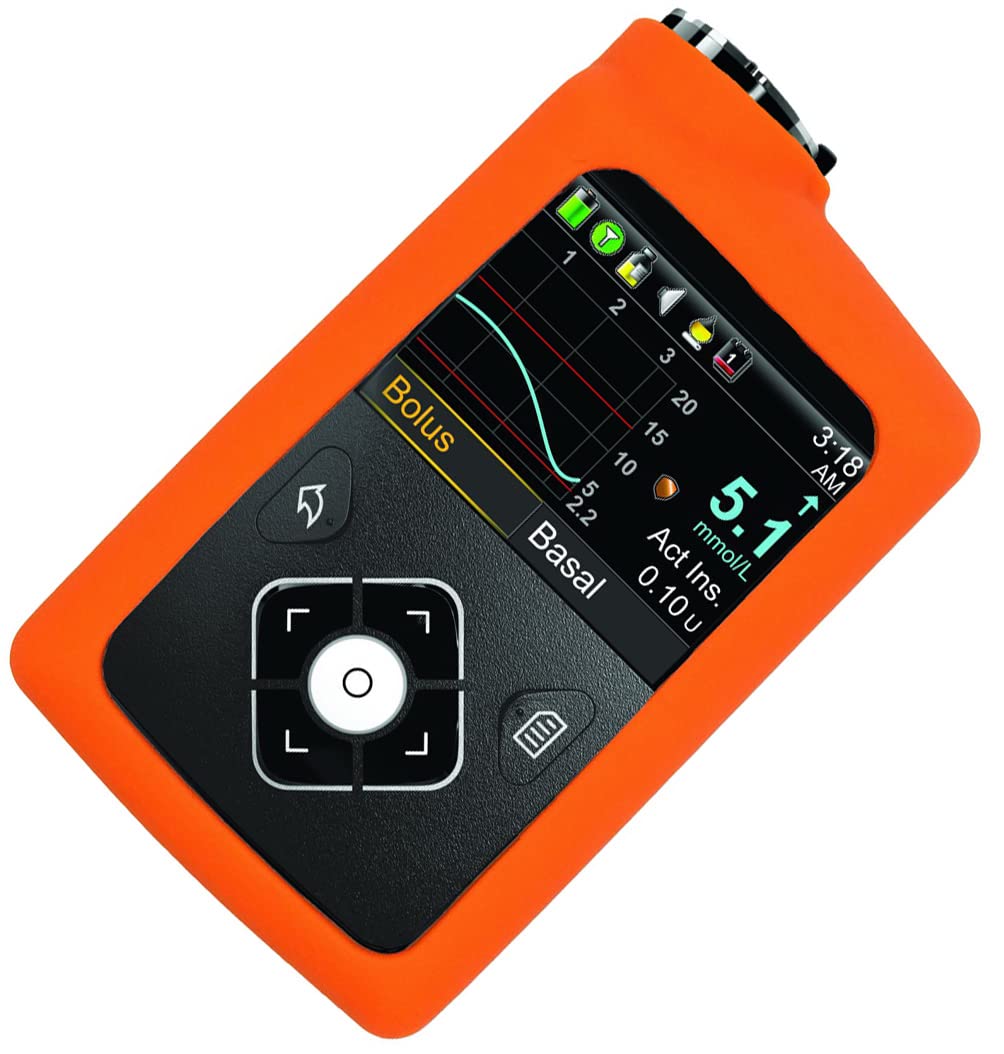 usastar-SNK Premium Soft Silicone case for Medtronic Minimed Insulin Pump 630G/ 640G/ 670G/770G/780G (All Model) (Orange)