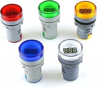 BUDAY 1Pcs 22MM AD16 AD16-22DSV Type AC60-500V Mini Voltage Meter LED Voltage Meter Gauge AD16-22DSV Digital Display Indicator Lam (Color : Yellow)