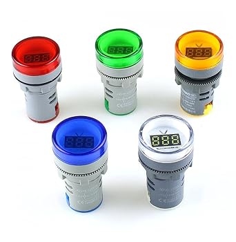 ONECM 1Pcs 22MM AD16 AD16-22DSV Type AC60-500V Mini Voltage Meter LED Voltage Meter Gauge AD16-22DSV Digital Display Indicator Lam Color Red