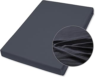 BettenABC - Spannbetttuch - 90-100x200 cm - Anthrazit - 95 % Baumwolle, 5 % Elasthan - Atmungsaktiv & weich - Mit Rundumgummi für festen Sitz - Für Matratzen bis 26 cm Höhe - OEKO-TEX zertifiziert