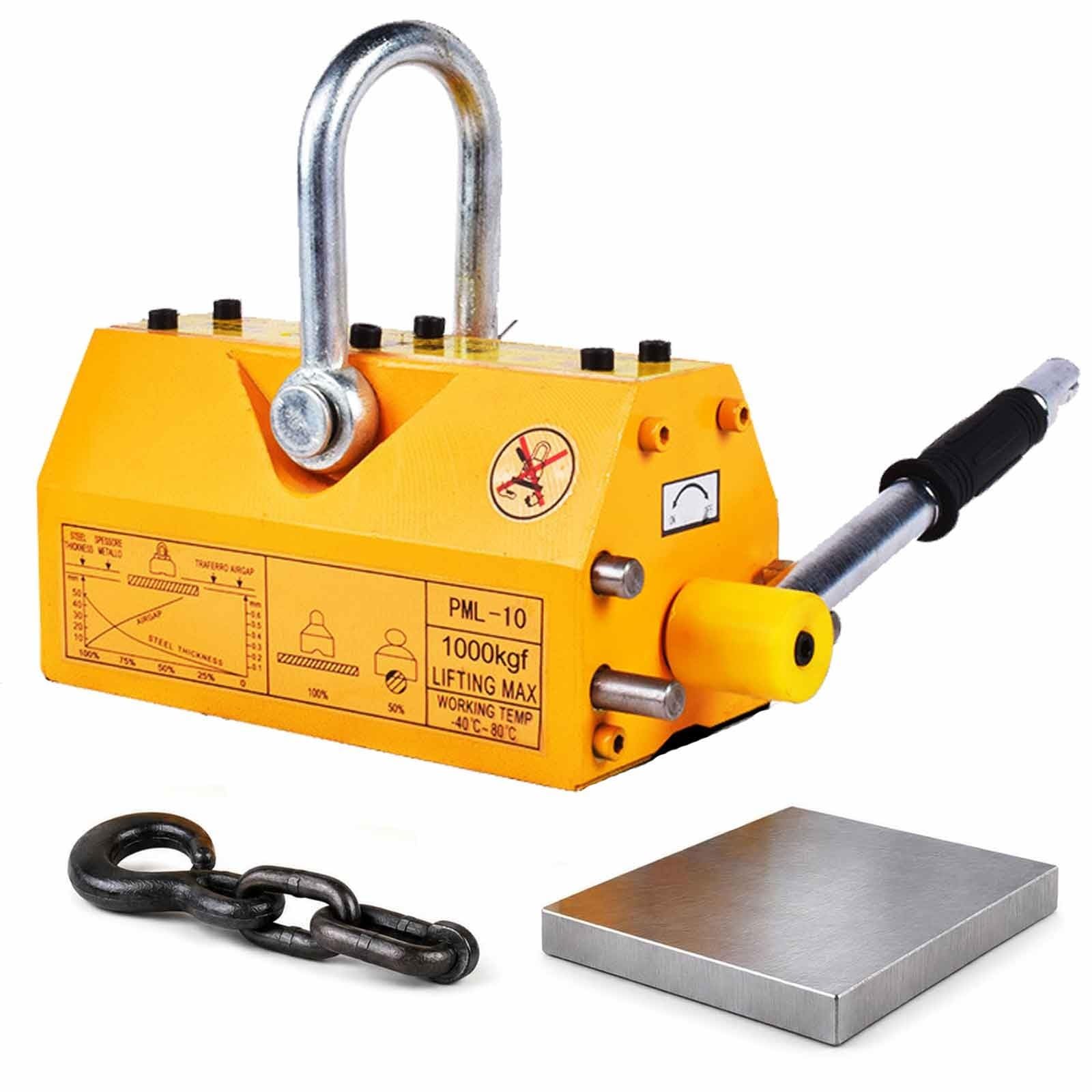 Sollevatore Magnetico Permanente For Carichi Pesanti Con Sgancio Rapido, Magnete Di Sollevamento Con Capacità Di 220-1320 Libbre For Piastra In Acciaio, Barra Tonda E Gru Da Negozio(220lbs/100KG)