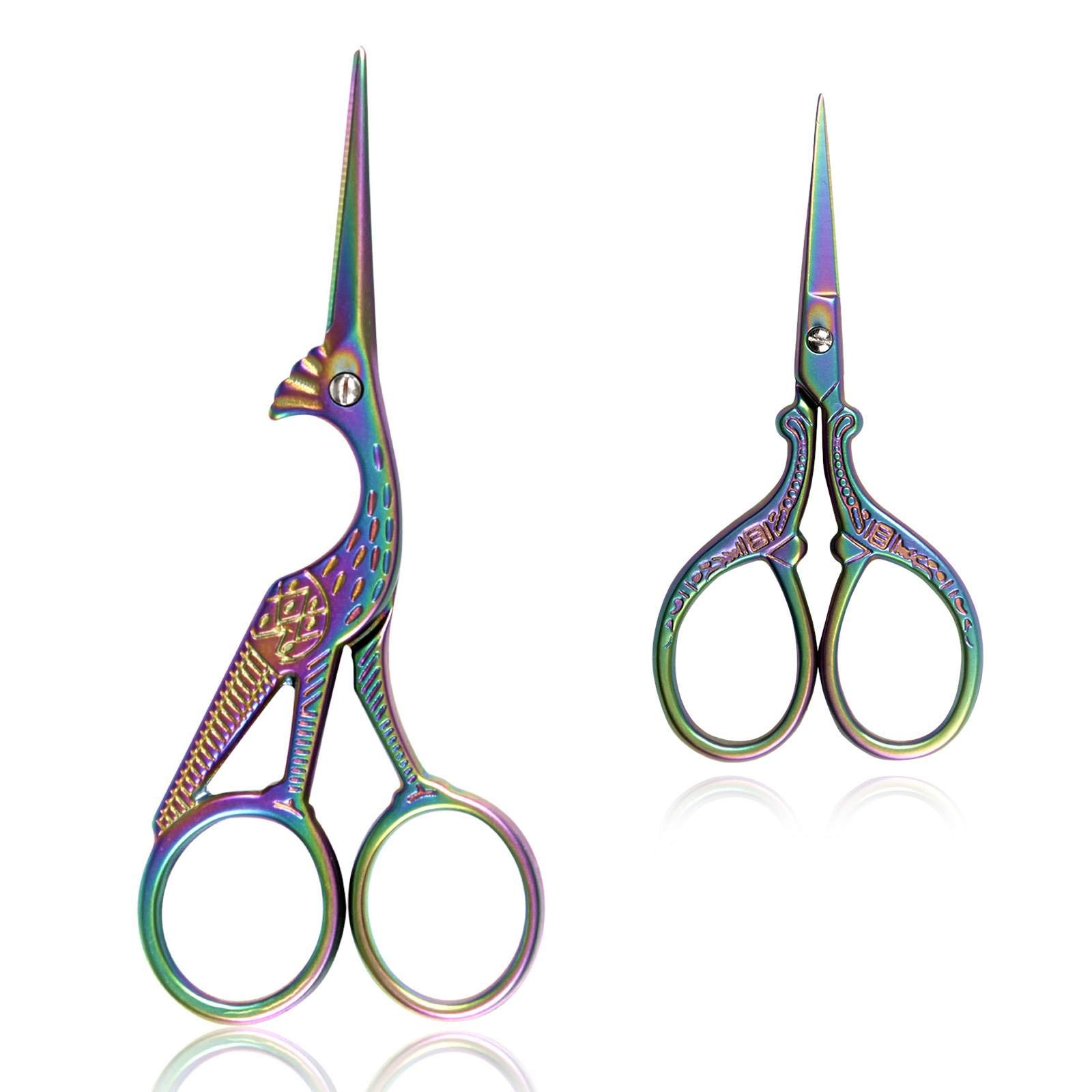 BIHRTC Scissors 4.5 Inch Bird Scissors Sewing Scissors and 3.6 Inch Embroidery Scissors Stainless Steel Sharp Scissors Shears for Sewing Needlework Art work Craft Office DIY Tools Small Shears