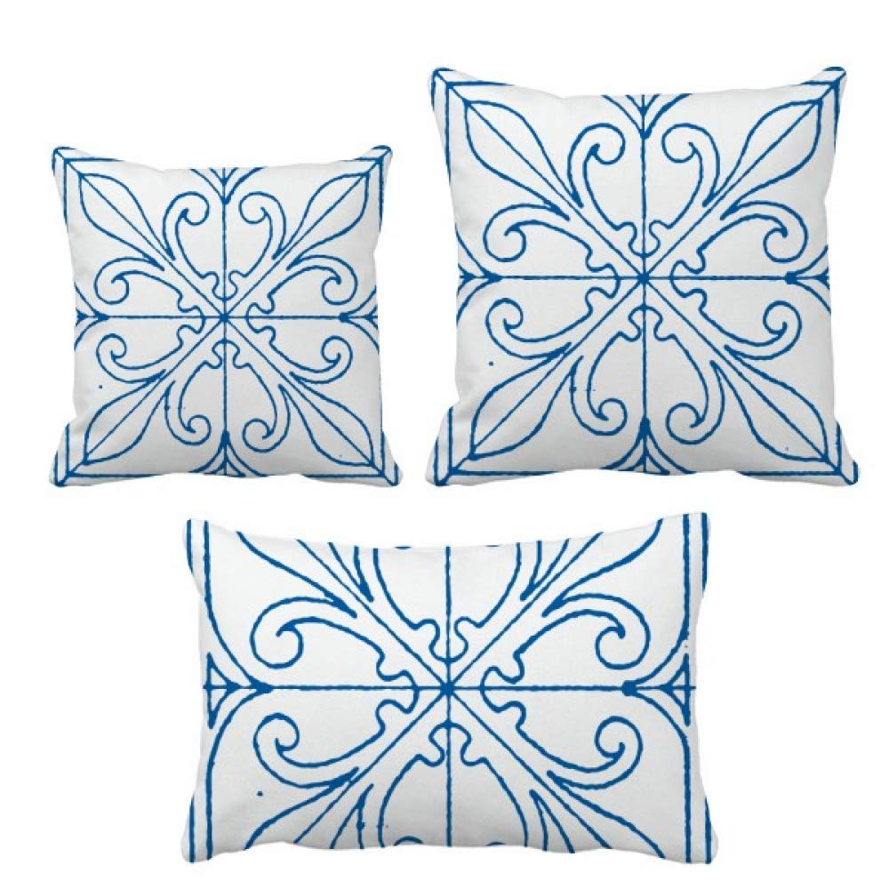 Coussin bleu Talavera avec insert pour la décoration du canapé de salon