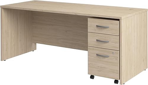 Miniatura 69 de Bush Business Muebles stc013sg Studio C computadora y archivo, 72" x 30," Storm Gray, Madera, Blanco Blanco,Negro Nuez (Black Walnut),Nogal