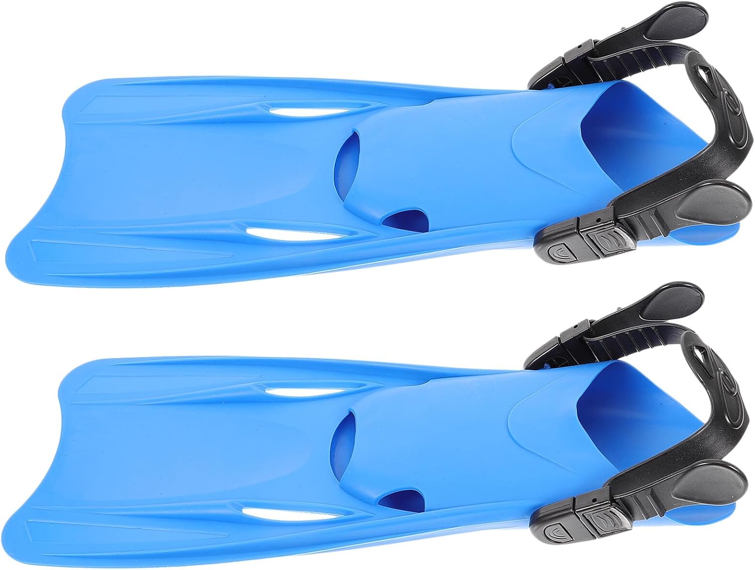 Luxshiny Diving Fins and Swimming Training Fins, Lightweight Adjustable Blue Flippers for Adults Size 39-43, Snorkeling and Pool Swim Equipment