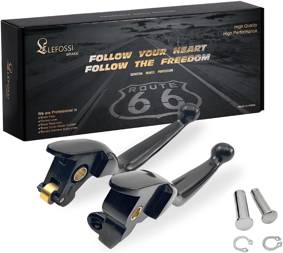 Premium Aluminum Motorcycle Brake & Clutch Lever Compatiable with Harley Touring Street Glide FLHX FLX FLT FLHT Road Glide FLTRX 2014-2016 -Safety, Corrosion-Resistant, Smooth Brake, Black