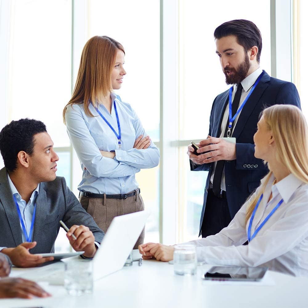 10pack Lanyards for Id Badges Holder Bulk Lanyard with Clip Swivel Hooks for Name Tag ID Badge Holder,Students, Employees (10, Blue) - Image 2