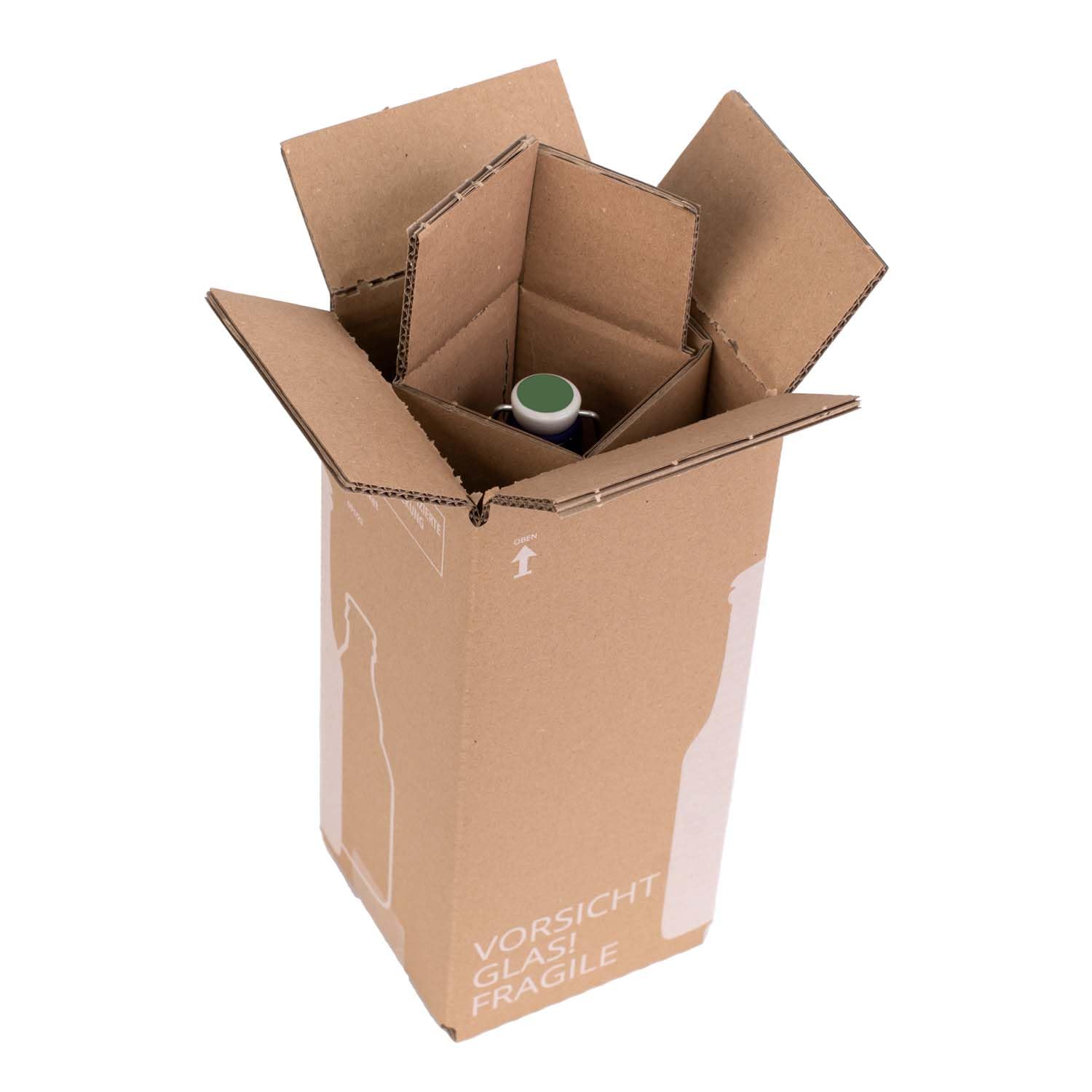 smiley pack Flaschenversandkarton Bier 0,5 L für 1 Flasche – 20 Stück